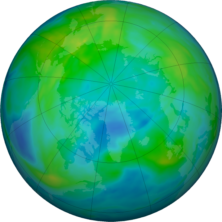 Arctic ozone map for 02 November 2019
